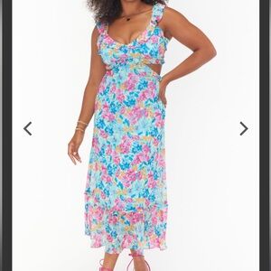 Floral Ruffle Midi Dress